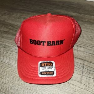 Boot Barn Red Trucker Hat | Snapback | Mesh | One Size